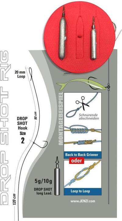 Actual product image Jenzi Drop Shot Ready Kit - Ready to Fish
