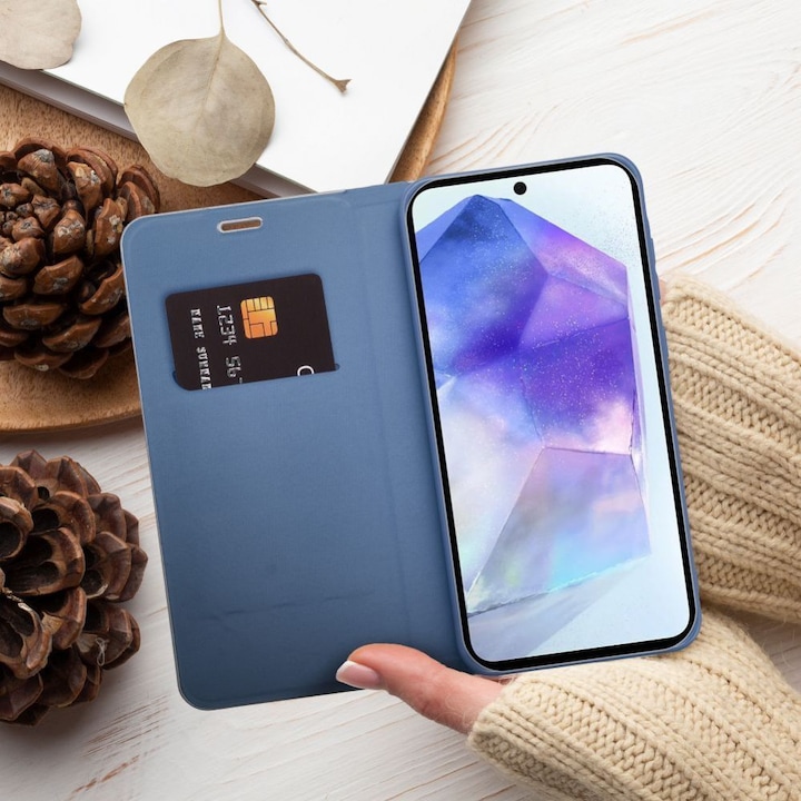 Produktbild OEM Book case LUNA Book Carbon for SAMSUNG A16 5G blue (Samsung Galaxy A16 5G)