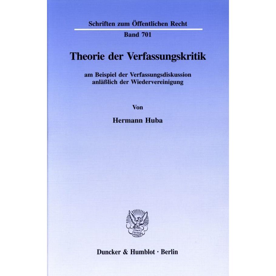 Theorie der Verfassungskritik, Fachbücher
