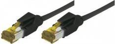 Actual product image Tecline Patch cord S/FTP, PiMF, Cat 6a, black, 7.5 m For 10 Gigabit/s, halogen-free, with Draka cable and... (S/FTP, CAT6a, 7.50 m)
