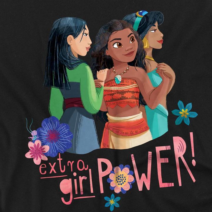 Actual product image Disney Princess Unisex Adult Extra Girl Power! Mulan Moana Jasmine T-Shirt (XL)