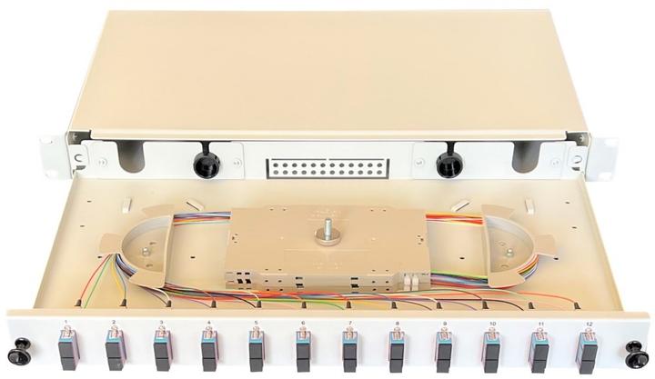 Actual product image Paschke Splice box/patch panel 48.30cm (19") 12xSCd OM3 AQUA 443705AQ-12SA