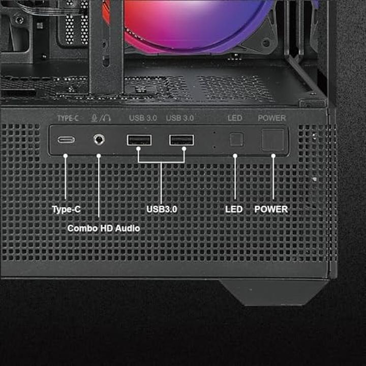 Immagine prodotto Azza Boitier Moyen Tour ATX Tiara RGB avec panneaux vitrés (Noir) (ITX, mATX, ATX)