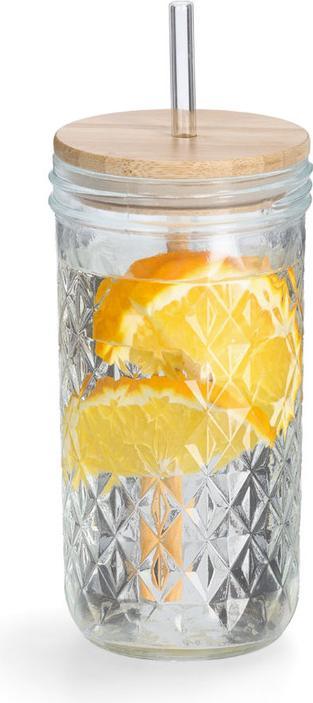 Actual product image Zeller Present Drinking glass with bamboo lid (0.58 l, 1 x)