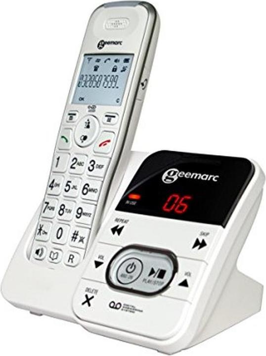 Actual product image Geemarc PACK Mobility 295 Cordless senior phone Answering machine, photo buttons Illuminated display White