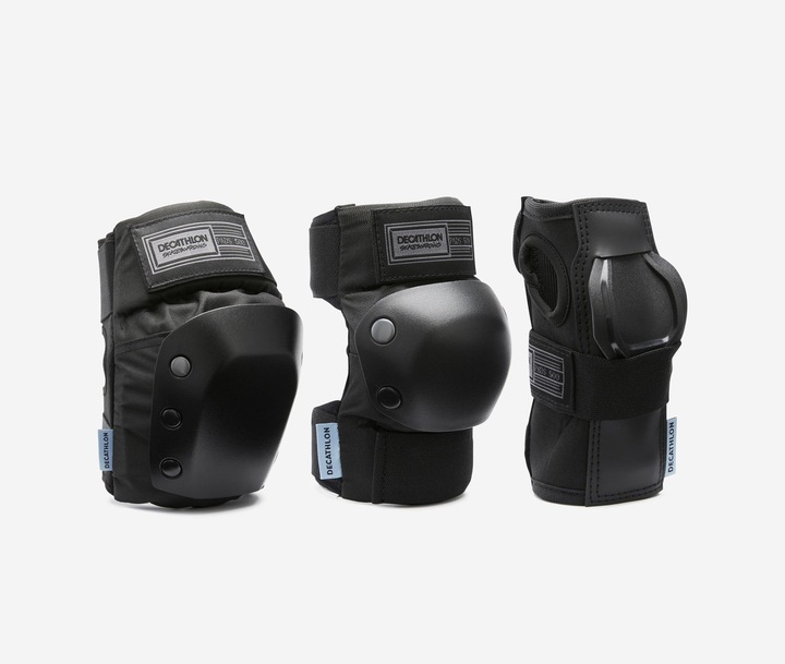 Immagine prodotto Decathlon Set Di 3 Protezioni Per Skateboard Per Bambini Pad500 - Nero (XS, Ginocchiera)