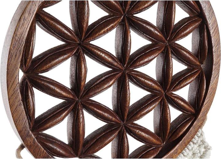 DKD Home Decor Dekoration zum Aufhängen Akazienholz Makramee Boho (25 x 1 x 93 cm) (2 Stück)