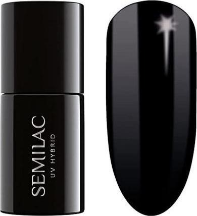 Image du produit Semilac Gel hybride 300 Perfect Black 7 ml (300 Noir parfait, Vernis à ongles effet gel)