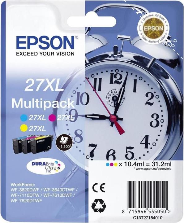 Actual product image Epson 27XL Multipack - 3 ml - XL - Yellow, Cyan, Magenta (M, C, Y)