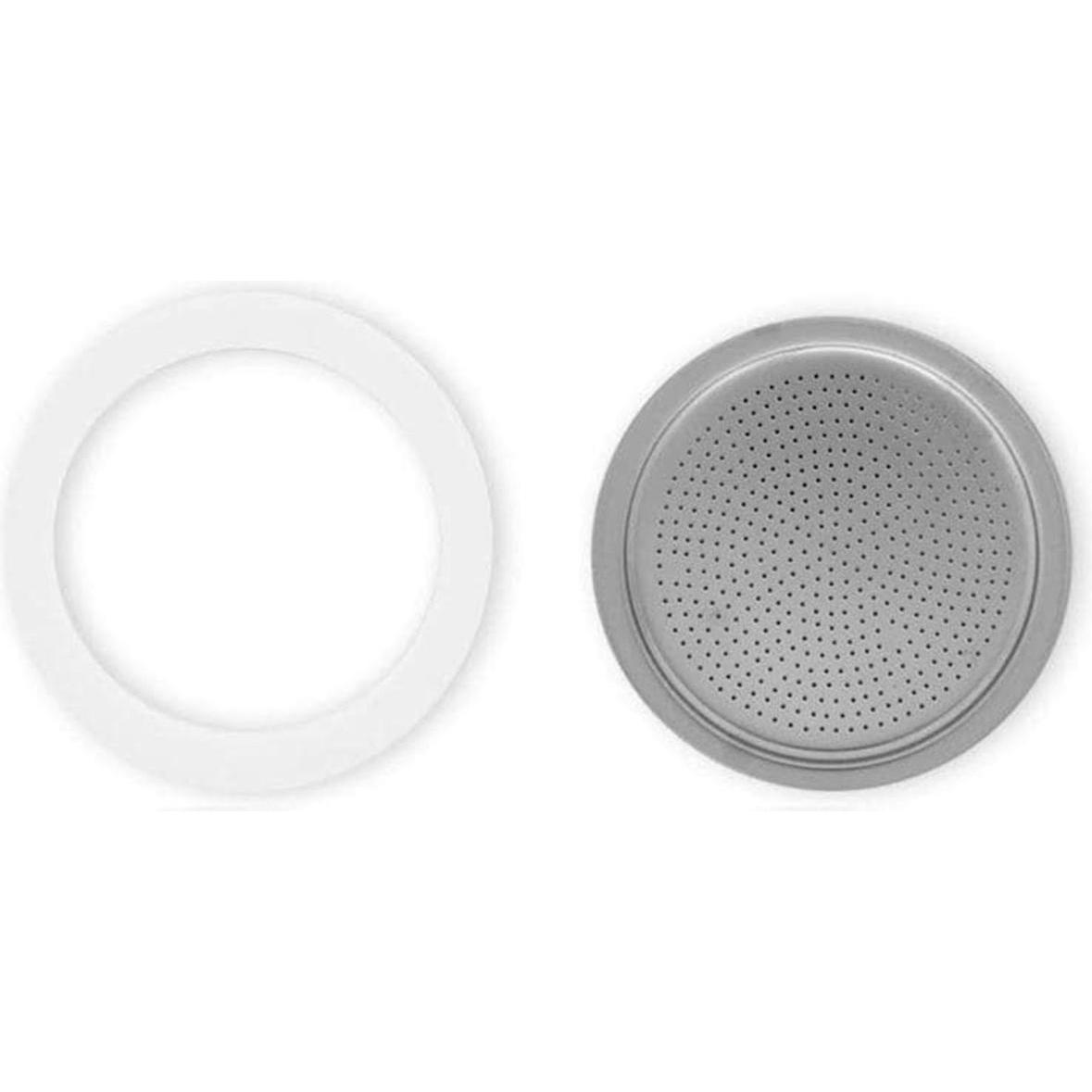 Bialetti Anelli di tenuta e piastra filtrante, Accessori per macchine da caffè, Argento