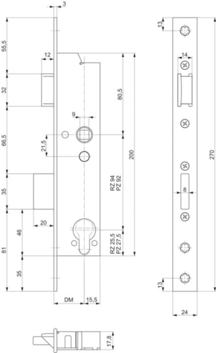 Produktbild MSL Rohrrahmen-Sicherheitseinsteckschloss DELTA 19421 (Einsteckschloss)