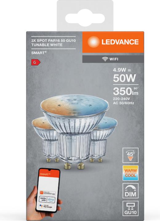Image du produit Ledvance Smart Spot 40 (GU10, 4.90 W, 350 lm, 3 x, G)