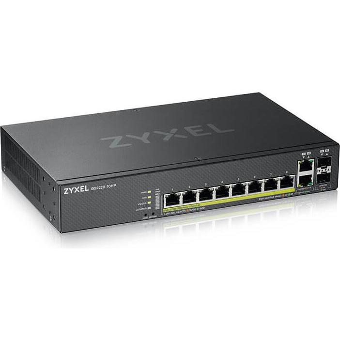 Zyxel GS2220-10HP - Switch - managed - 8 (10 Ports), Netzwerk Switch, Schwarz
