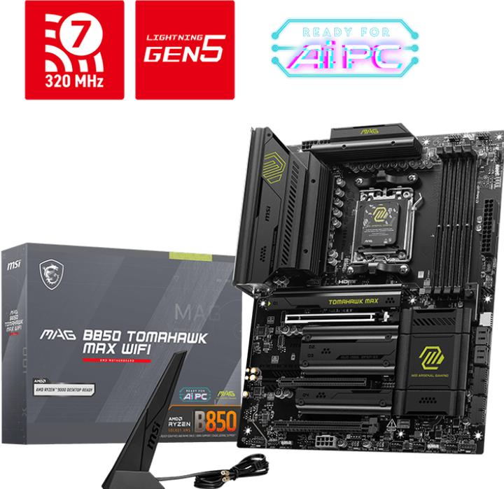 Actual product image MSI MAG B850 Tomahawk Max WIFI (AM5, AMD B850, ATX)