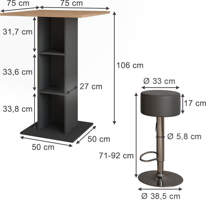 Actual product image Vicco Repose with 2 bar stools