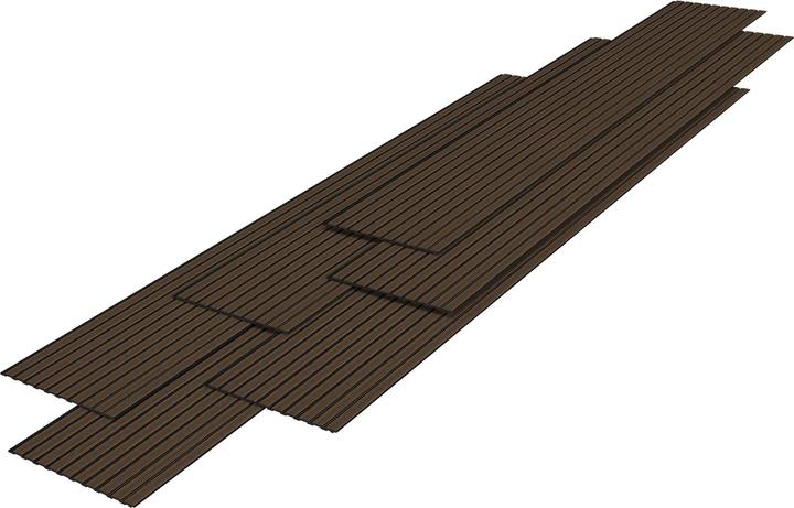 Produktbild neu.holz 3D-Wandpaneel Bronckhorst 24er Set 195x31,5 cm Dunkler Holzton ()