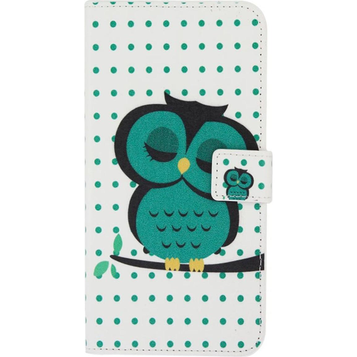 König Design Schutzhülle Handytasche (Flip Quer) für Handy Wiko Barry Dicke Eule auf Ast (Wiko Barry), Smartphone Hülle