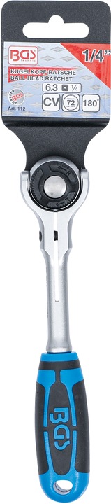 Produktbild BGS Umschaltknarre mit Kugelkopf Abtrieb Aussenvierkant 6,3 mm (1/4") (1/4")