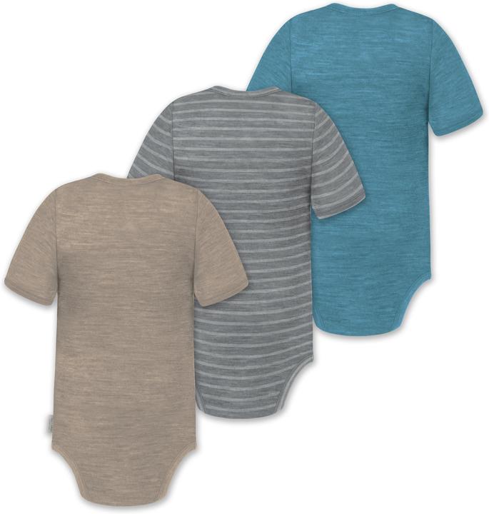 Actual product image Normani Set of 3 baby merino short-sleeved body "Tihoi" - 9319 (80)