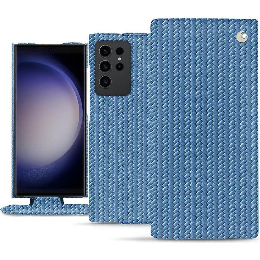 Noreve Lederschutzhülle vertikal (Samsung Galaxy S23 Ultra), Smartphone Hülle, Blau