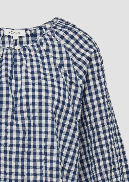 Immagine prodotto s.Oliver Seersucker-Bluse mit 3/4-Ärmeln und Raffung (48)