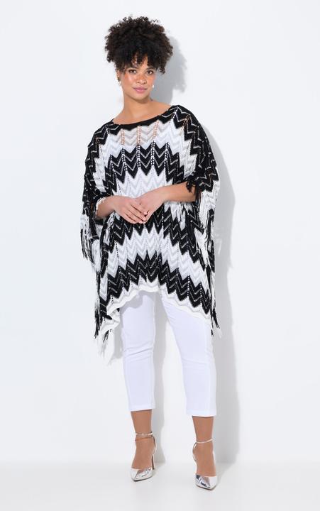 Immagine prodotto Miamoda Poncho, oversized, Zackenstrick mit Glitzer (42, 44, 46, 48)