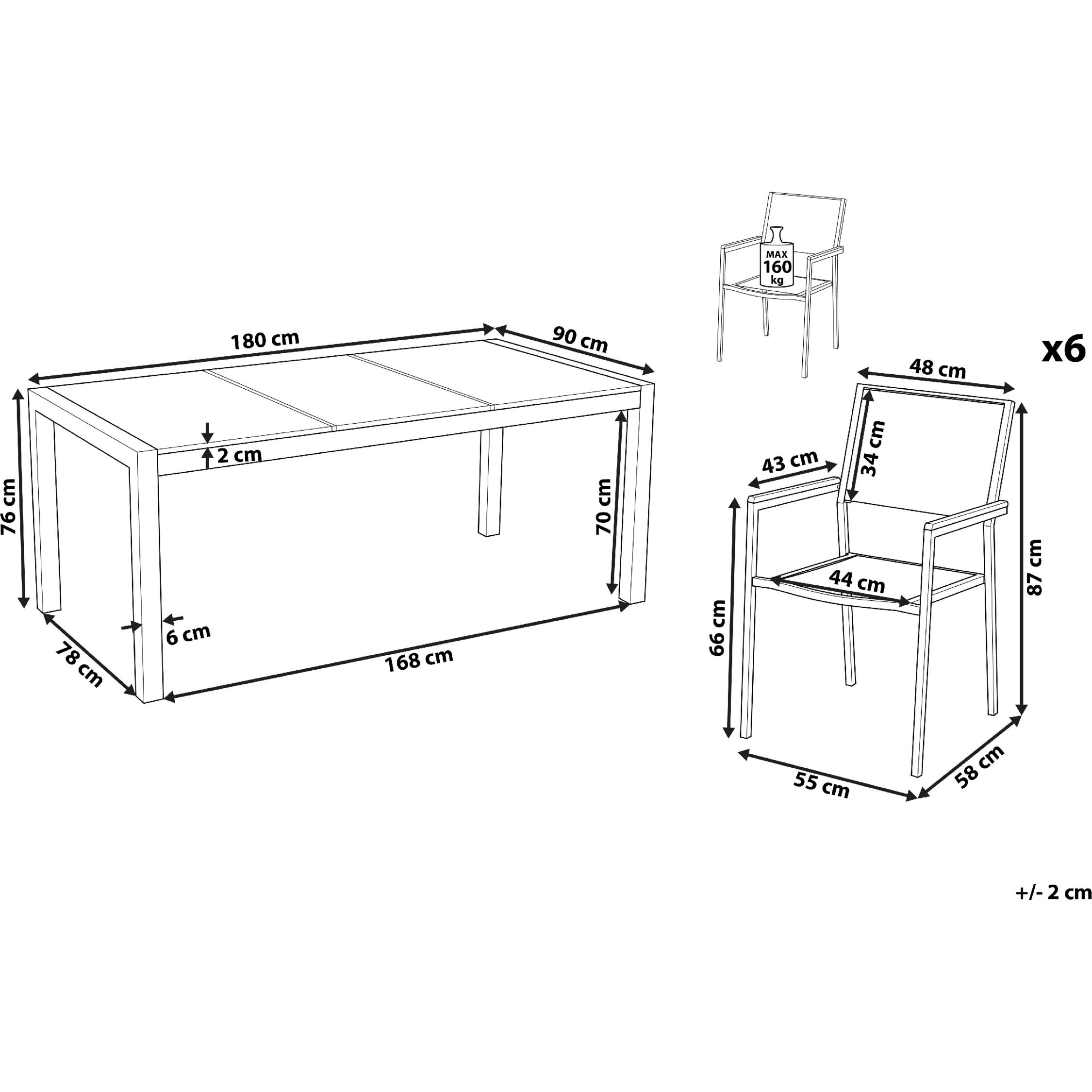 Thumbnail - Beliani, Gartentisch + Balkontisch, Cosoleto/Grosseto (180 cm)