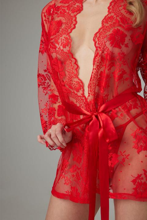 Produktbild Christine Le Duc SpitzenKimono Graceful Rot (XXL, 3XL)