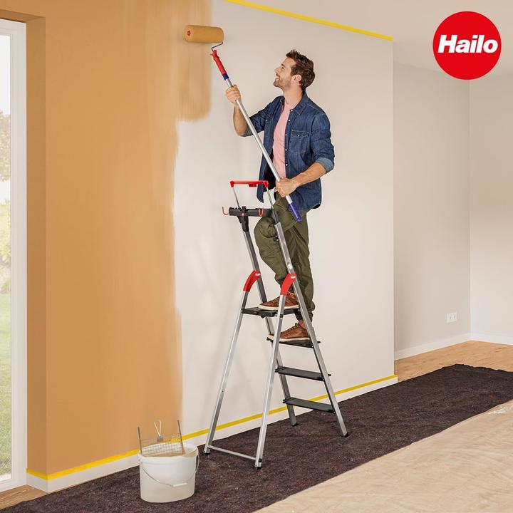Produktbild Hailo L100 TopLine, Alu-Sicherheits-Stehleiter, 6 Stufen (Stehleiter, 116 cm)