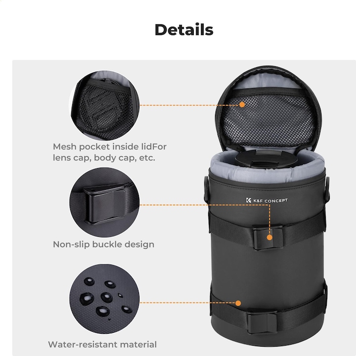Actual product image K&F Concept Camera Lens Pouch XL Size (Lens bag)