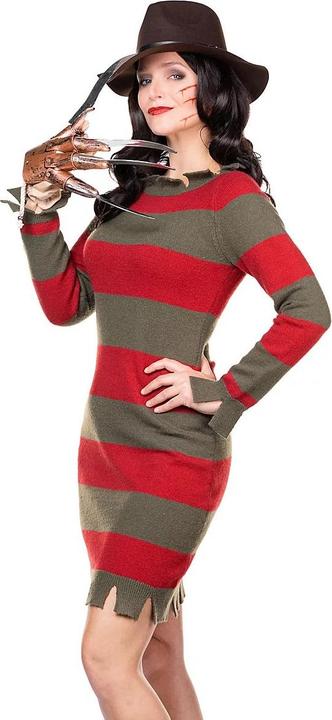Metamorph Freddy Krueger Kostüm für Frauen mit Hut und original Handschuh