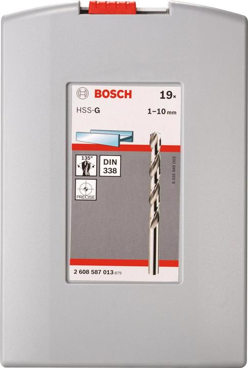 Produktbild Bosch Professional Zubehör PRO Metal HSS-G Spiralbohrer-Set, 19-tlg. (1 mm, 1.5 mm, 10 mm, 2 mm, 2.5 mm, 3 mm, 3.5 mm, 4 mm, 4.5 mm, 5 mm, 5.5 mm, 6 mm, 6.5 mm, 7 mm, 7.5 mm, 8 mm, 8.5 mm, 9 mm, 9.5 mm)