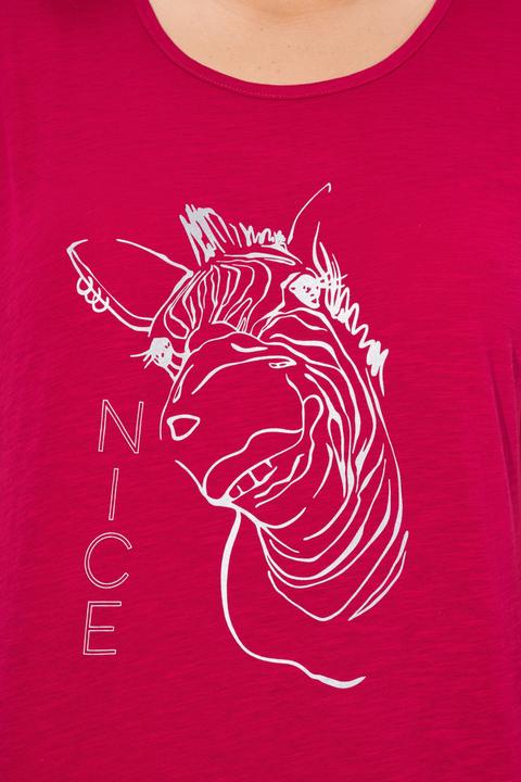 Image du produit Ulla Popken T-shirt oversize à imprimé animal métallisé, col rond et manches courtes (42, 44)