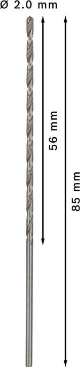 Actual product image Bosch Professional Zubehör PRO Metal HSS-G twist drill, 2 x 56 x 85 mm (2 mm)