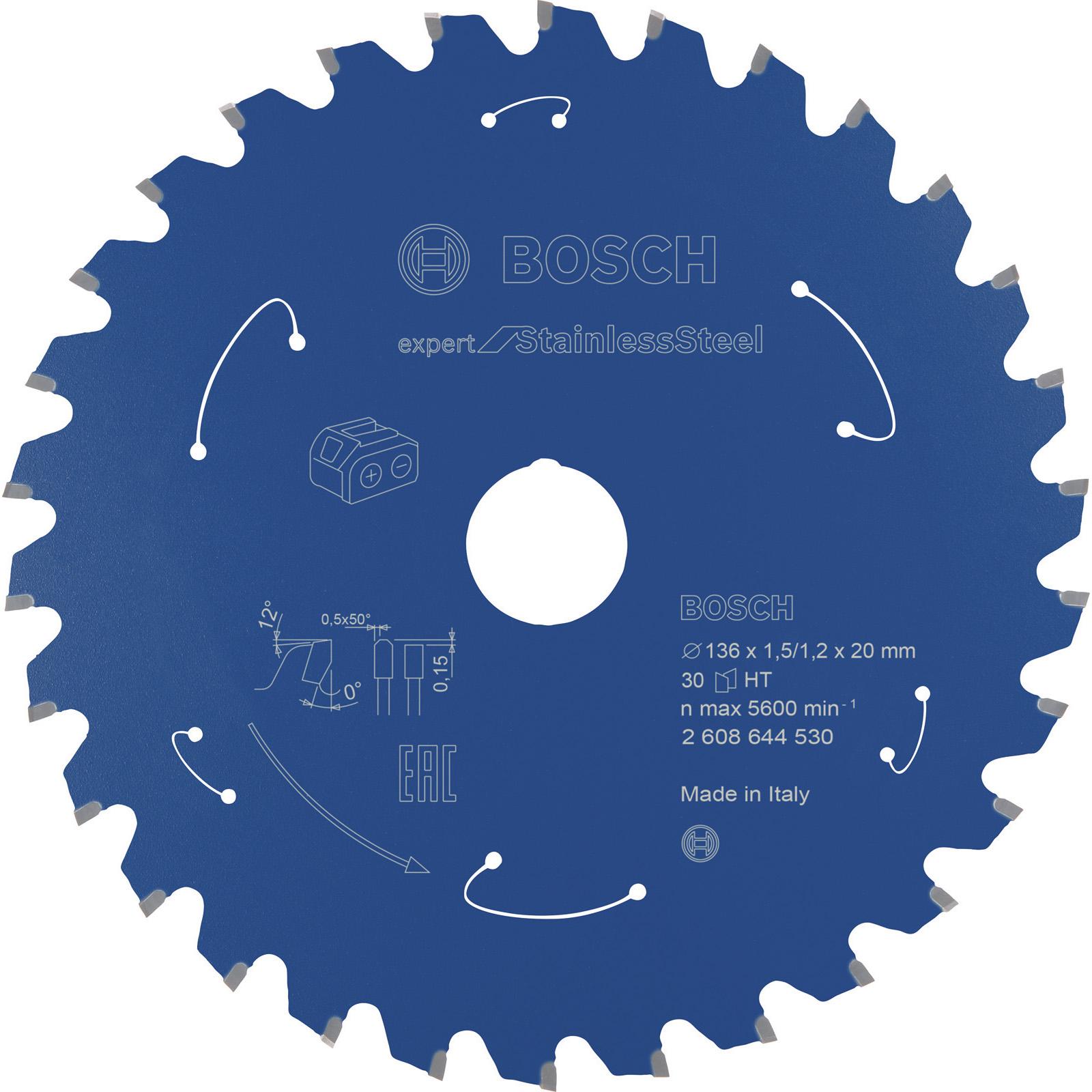Thumbnail - Bosch Professional Zubehör, Sägeblatt, Akku-Kreissägeblatt Expert for Stainless Steel, 136 x 1,5/1,2 x 20, 30 Zähne