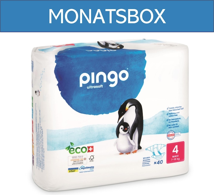 Produktbild Pingo Ökowindeln (Gr. 4, Monatsbox, 240 Stück)