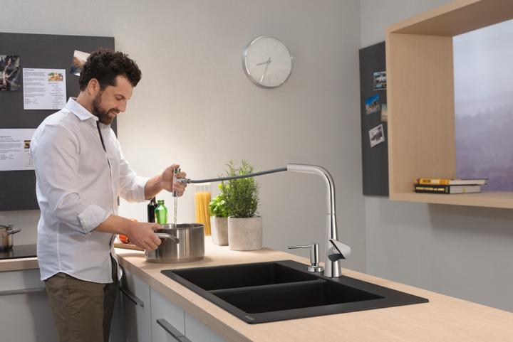 Image du produit hansgrohe Distributeur de liquide vaisselle/lotion A51, version encastrable, noir mat