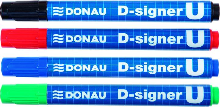 Actual product image Donau Permanent marker d-signer u, round, 2-4mm (line), black (Black, 4 mm)