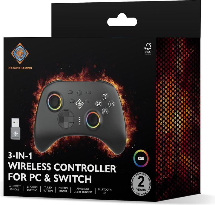 Image du produit Deltaco Gaming Contrôleur de jeu sans fil (Android, iOS, PC, Switch, Switch OLED)