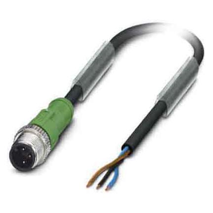 Phoenix Contact SAC-3P-M12MS/3.0-PUR, Kabels + Stekkers, Zwart