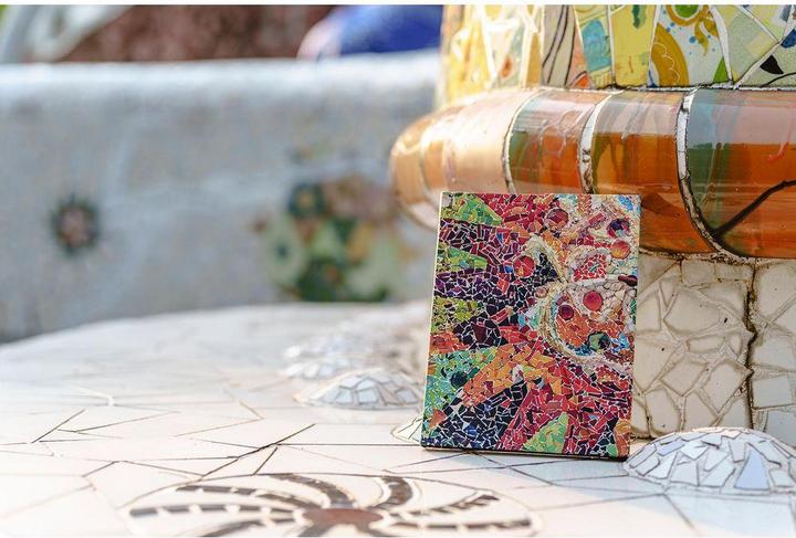 Actual product image Paperblanks Gaudi's Sun notebook 12.5 cm x 18 cm, blank, orange (Plain, Hardcover)