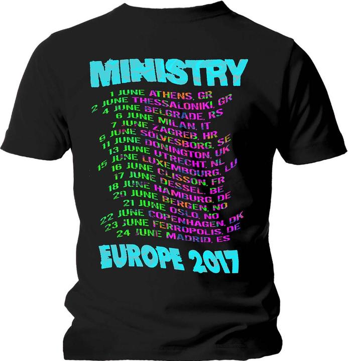 Image du produit Ministry T-Shirt unisexe adulte avec imprimé Trippy Al Back en coton (S)