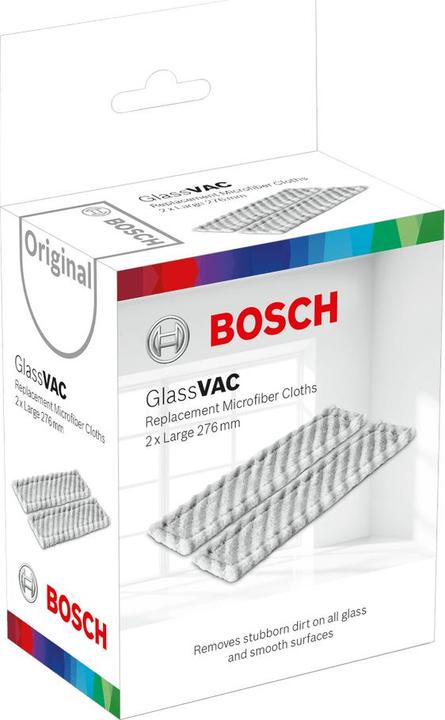 Actual product image Bosch Home & Garden Long replacement microfibre cloths for GlassVAC