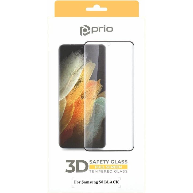 Thumbnail - prio 3D Displayschutzglas für Samsung S8 schwarz (1 Stück, Samsung Galaxy S8), Smartphone Schutzfolie, Schwarz