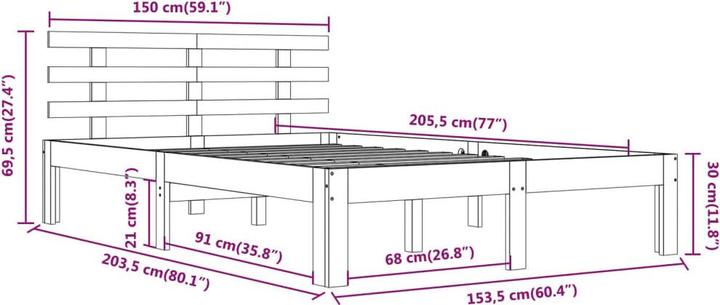 Produktbild vidaXL Bettrahmen (150 x 200 cm)