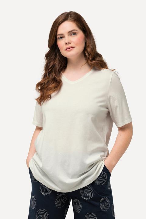 Produktbild Ulla Popken T-Shirts, 2er-Pack, V-Ausschnitt, Halbarm (50, 52)