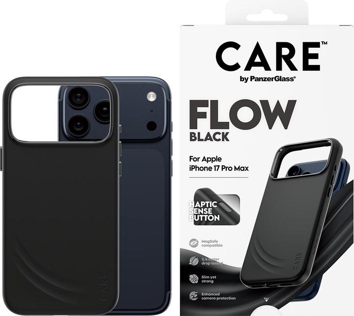 Actual product image PanzerGlass CARE by ® Feature FLOW Case Black w. Cutout for Haptic & MagSafe iPhone 17 Pro Max (Apple iPhone 17 Pro Max)