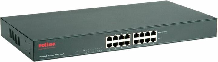 Actual product image Roline 48.30cm (19") PoE MID-Span Power Supply, 8 Midspan Ports (8 ports)