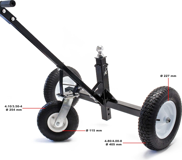 Produktbild Wiltec Rangierhilfe Anhänger 500 kg 50mm Kupplung 3 Räder Wohnwagen Caravan