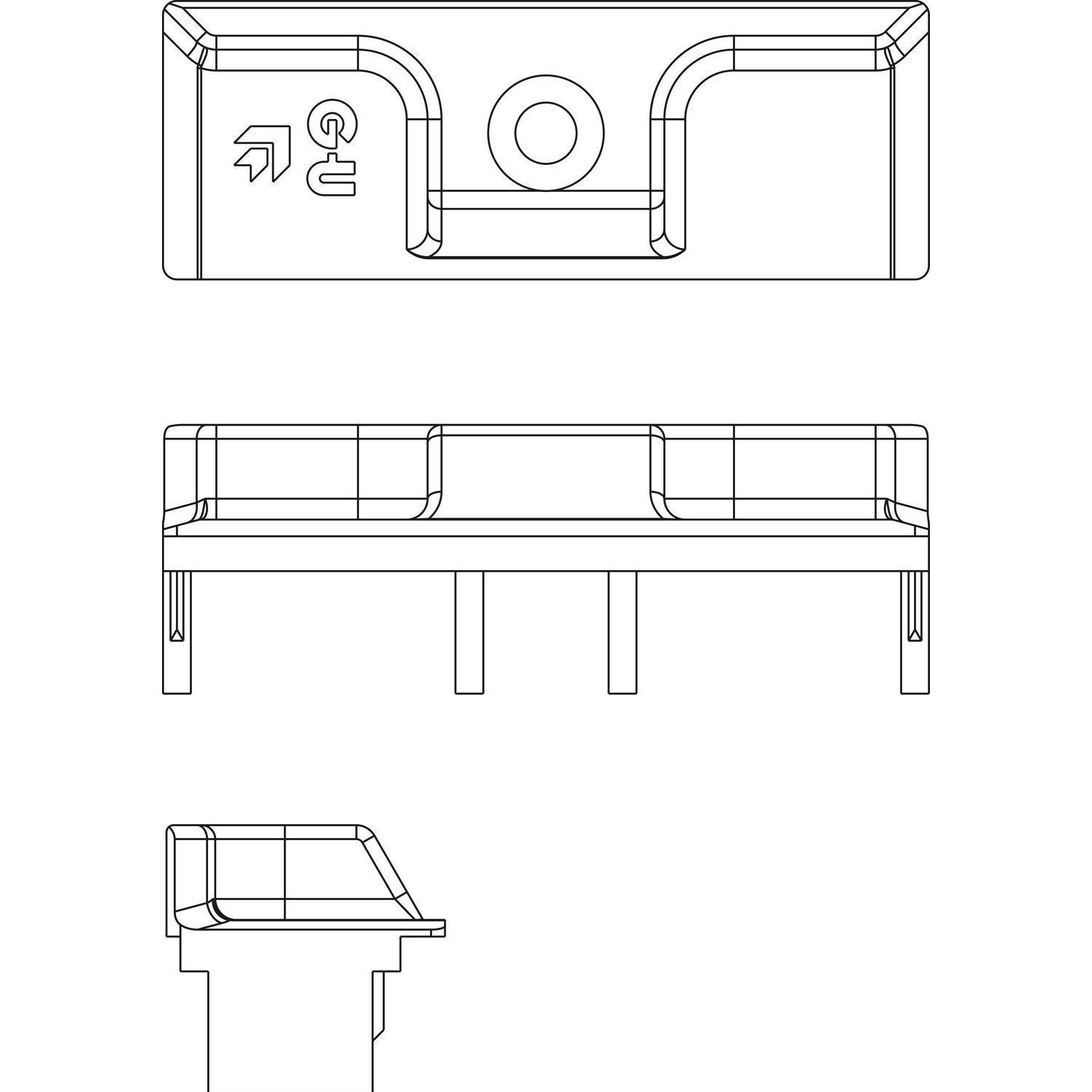 GU, Möbelausstattung, Schliessplatte, gegenüberliegende Beschlagsnut, 13V, silber (1 Stk.)